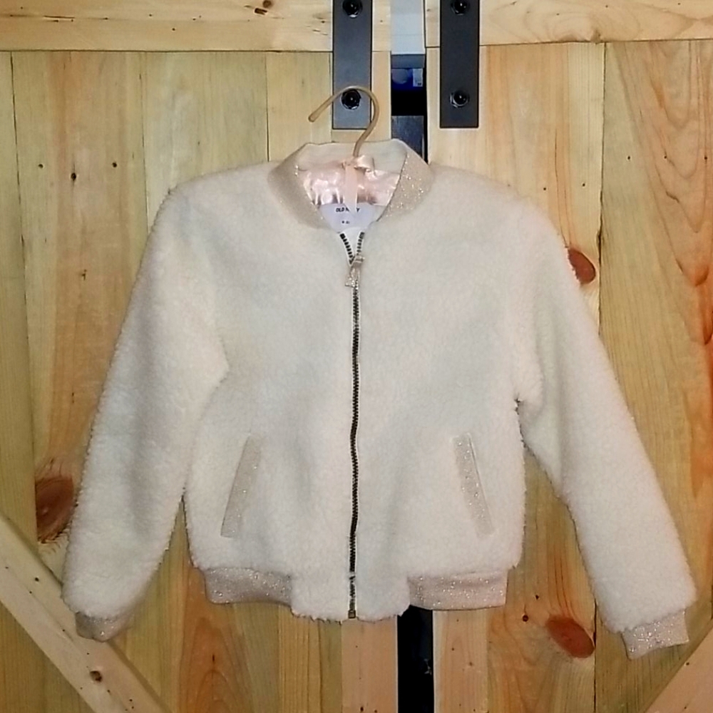 Girls cream sweater jacket